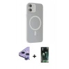 MARSİLYAN™- iPhone 11 Kılıf Çekirdek Modern Prime - Şeffaf 360 Full Body Arka Koruyucu + Raze Metal Kamera Lens - MR