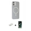 MARSİLYAN™- iPhone 11 Kılıf Çekirdek Modern Prime - Şeffaf 360 Full Body Arka Koruyucu + Renkli Kamera Lens Koruma Cam - PE