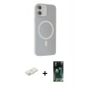MARSİLYAN™- iPhone 11 Kılıf Çekirdek Modern Prime - Şeffaf 360 Full Body Arka Koruyucu + Renkli Kamera Lens Koruma Cam - SI