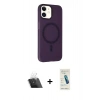 MARSİLYAN™- iPhone 11 Kılıf Çekirdek Modern Prime - Şeffaf Pasifik Cam Ekran Koruyucu + Kamera Lens Koruma Cam - SF