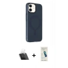 MARSİLYAN™- iPhone 11 Kılıf Çekirdek Modern Prime - Şeffaf Pasifik Cam Ekran Koruyucu + Kamera Lens Koruma Cam - SF