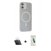 MARSİLYAN™- iPhone 11 Kılıf Çekirdek Modern Prime - Şeffaf Pasifik Cam Ekran Koruyucu + Kamera Lens Koruma Cam - SF