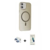 MARSİLYAN™- iPhone 11 Kılıf Çekirdek Modern Prime - Şeffaf Pasifik Cam Ekran Koruyucu + Pers Alüminyum Kamera Lens - GI