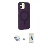 MARSİLYAN™- iPhone 11 Kılıf Çekirdek Modern Prime - Şeffaf Pasifik Cam Ekran Koruyucu + Pers Alüminyum Kamera Lens - GI