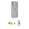 MARSİLYAN™- iPhone 11 Kılıf Çekirdek Modern Prime - Şeffaf Pasifik Cam Ekran Koruyucu + Rainbow Kamera Lens Koruma Cam - KI