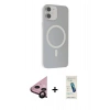 MARSİLYAN™- iPhone 11 Kılıf Çekirdek Modern Prime - Şeffaf Pasifik Cam Ekran Koruyucu + Siyah Raze Metal Kamera Lens