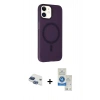 MARSİLYAN™- iPhone 11 Kılıf Çekirdek Modern Prime - Şeffaf Royal Nano Ekran Koruyucu + Pers Alüminyum Kamera Lens - LT