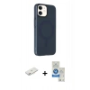 MARSİLYAN™- iPhone 11 Kılıf Çekirdek Modern Prime - Şeffaf Royal Nano Ekran Koruyucu + Renkli Kamera Lens Koruma Cam - PE