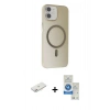 MARSİLYAN™- iPhone 11 Kılıf Çekirdek Modern Prime - Şeffaf Royal Nano Ekran Koruyucu + Renkli Kamera Lens Koruma Cam - PE