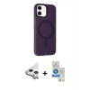 MARSİLYAN™- iPhone 11 Kılıf Çekirdek Modern Prime - Şeffaf Royal Nano Ekran Koruyucu + Raze Metal Kamera Lens - GS