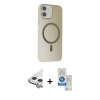 MARSİLYAN™- iPhone 11 Kılıf Çekirdek Modern Prime - Şeffaf Royal Nano Ekran Koruyucu + Raze Metal Kamera Lens - GS