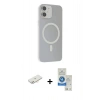 MARSİLYAN™- iPhone 11 Kılıf Çekirdek Modern Prime - Şeffaf Royal Nano Ekran Koruyucu + Renkli Kamera Lens Koruma Cam - YL