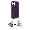 MARSİLYAN™- iPhone 11 Kılıf Çekirdek Modern Prime - Şeffaf Royal Nano Ekran Koruyucu + Raze Metal Kamera Lens - SH