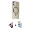 MARSİLYAN™- iPhone 11 Kılıf Çekirdek Modern Prime - Şeffaf Royal Nano Ekran Koruyucu + Raze Metal Kamera Lens - SH