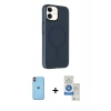 MARSİLYAN™- iPhone 11 Kılıf Çekirdek Modern Prime - Şeffaf Royal Nano Ekran Koruyucu + Neon Fosforlu Kamera Lens - TU