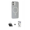 MARSİLYAN™- iPhone 11 Kılıf Çekirdek Modern Prime - Şeffaf Uv Polymer Nano Ekran Koruyucu + Kamera Lens Koruma Cam - SF