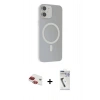 MARSİLYAN™- iPhone 11 Kılıf Çekirdek Modern Prime - Şeffaf Uv Polymer Nano Ekran Koruyucu + Pers Alüminyum Kamera Lens - KI
