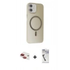 MARSİLYAN™- iPhone 11 Kılıf Çekirdek Modern Prime - Şeffaf Uv Polymer Nano Ekran Koruyucu + Pers Alüminyum Kamera Lens - KI
