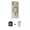 MARSİLYAN™- iPhone 11 Kılıf Çekirdek Modern Prime - Şeffaf Uv Polymer Nano Ekran Koruyucu + PVD Metal Kamera Lens - MI
