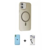 MARSİLYAN™- iPhone 11 Kılıf Çekirdek Modern Prime - Şeffaf Uv Polymer Nano Ekran Koruyucu + Neon Fosforlu Kamera Lens - YL