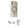 MARSİLYAN™- iPhone 11 Kılıf Çekirdek Modern Prime - Şeffaf Uv Polymer Nano Ekran Koruyucu + Pers Alüminyum Kamera Lens - YL