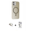 MARSİLYAN™- iPhone 11 Kılıf Çekirdek Modern Prime - Şeffaf Uv Polymer Nano Ekran Koruyucu + Pers Alüminyum Kamera Lens - GD