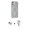 MARSİLYAN™- iPhone 11 Kılıf Çekirdek Modern Prime - Şeffaf Uv Polymer Nano Ekran Koruyucu + Pers Alüminyum Kamera Lens - LT