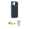 MARSİLYAN™- iPhone 11 Kılıf Çekirdek Modern Prime - Şeffaf Uv Polymer Nano Ekran Koruyucu + Rainbow Kamera Lens Koruma Cam - KI