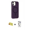 MARSİLYAN™- iPhone 11 Kılıf Çekirdek Modern Prime - Şeffaf Uv Polymer Nano Ekran Koruyucu + Rainbow Kamera Lens Koruma Cam - KI