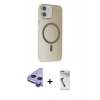 MARSİLYAN™- iPhone 11 Kılıf Çekirdek Modern Prime - Şeffaf Uv Polymer Nano Ekran Koruyucu + Raze Metal Kamera Lens - MR