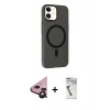 MARSİLYAN™- iPhone 11 Kılıf Çekirdek Modern Prime - Şeffaf Uv Polymer Nano Ekran Koruyucu + Raze Metal Kamera Lens - SH