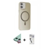 MARSİLYAN™- iPhone 11 Kılıf Çekirdek Modern Prime - Şeffaf Uv Polymer Nano Ekran Koruyucu + Raze Metal Kamera Lens - KI