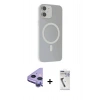 MARSİLYAN™- iPhone 11 Kılıf Çekirdek Modern Prime - Şeffaf Uv Polymer Nano Ekran Koruyucu + Raze Metal Kamera Lens - MR