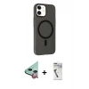 MARSİLYAN™- iPhone 11 Kılıf Çekirdek Modern Prime - Şeffaf Uv Polymer Nano Ekran Koruyucu + Raze Metal Kamera Lens - KI
