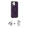 MARSİLYAN™- iPhone 11 Kılıf Çekirdek Modern Prime - Şeffaf Uv Polymer Nano Ekran Koruyucu + Raze Metal Kamera Lens - GS