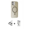 MARSİLYAN™- iPhone 11 Kılıf Çekirdek Modern Prime - Şeffaf Uv Polymer Nano Ekran Koruyucu + Raze Metal Kamera Lens - GS