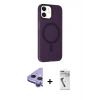 MARSİLYAN™- iPhone 11 Kılıf Çekirdek Modern Prime - Şeffaf Uv Polymer Nano Ekran Koruyucu + Raze Metal Kamera Lens - MR