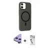 MARSİLYAN™- iPhone 11 Kılıf Çekirdek Modern Prime - Şeffaf Uv Polymer Nano Ekran Koruyucu + Raze Metal Kamera Lens - MR