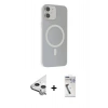 MARSİLYAN™- iPhone 11 Kılıf Çekirdek Modern Prime - Şeffaf Uv Polymer Nano Ekran Koruyucu + Raze Metal Kamera Lens - GS