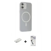 MARSİLYAN™- iPhone 11 Kılıf Çekirdek Modern Prime - Şeffaf Uv Polymer Nano Ekran Koruyucu + Renkli Kamera Lens Koruma Cam - SI
