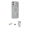 MARSİLYAN™- iPhone 11 Kılıf Çekirdek Modern Prime - Şeffaf Uv Polymer Nano Ekran Koruyucu + Renkli Kamera Lens Koruma Cam - YL