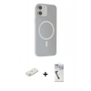 MARSİLYAN™- iPhone 11 Kılıf Çekirdek Modern Prime - Şeffaf Uv Polymer Nano Ekran Koruyucu + Renkli Kamera Lens Koruma Cam - TU