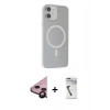 MARSİLYAN™- iPhone 11 Kılıf Çekirdek Modern Prime - Şeffaf Uv Polymer Nano Ekran Koruyucu + Raze Metal Kamera Lens - SH