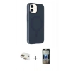 MARSİLYAN™- iPhone 11 Kılıf Çekirdek Modern Prime - Siyah 34D Hayalet Izgaralı Cam + Pers Alüminyum Kamera Lens - GD