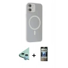 MARSİLYAN™- iPhone 11 Kılıf Çekirdek Modern Prime - Siyah 34D Hayalet Izgaralı Cam + Raze Metal Kamera Lens - MI