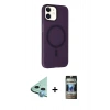 MARSİLYAN™- iPhone 11 Kılıf Çekirdek Modern Prime - Siyah 34D Hayalet Izgaralı Cam + Raze Metal Kamera Lens - MI