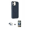 MARSİLYAN™- iPhone 11 Kılıf Çekirdek Modern Prime - Siyah 34D Hayalet Izgaralı Cam + Pers Alüminyum Kamera Lens - LT