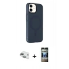 MARSİLYAN™- iPhone 11 Kılıf Çekirdek Modern Prime - Siyah 34D Hayalet Izgaralı Cam + Pers Alüminyum Kamera Lens - YL