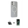 MARSİLYAN™- iPhone 11 Kılıf Çekirdek Modern Prime - Siyah 360 Mat Full Body Arka Koruyucu + Kamera Lens Koruma Cam - SF