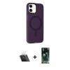 MARSİLYAN™- iPhone 11 Kılıf Çekirdek Modern Prime - Siyah 360 Mat Full Body Arka Koruyucu + Kamera Lens Koruma Cam - SF